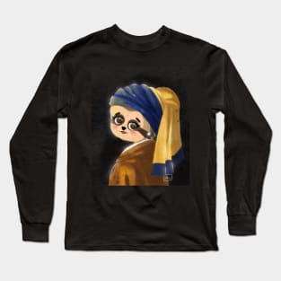 Sloth with a pearl earing Long Sleeve T-Shirt